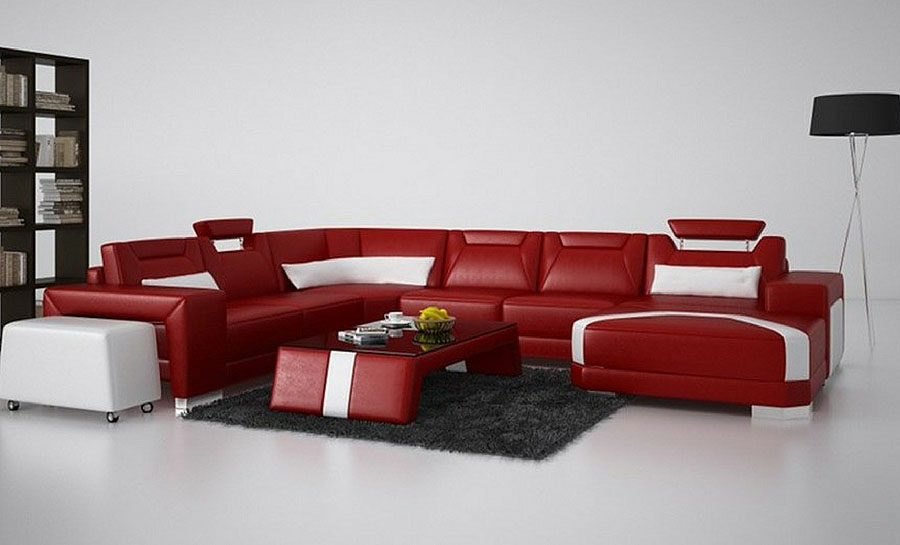 Mason - U - Leather Sofa Lounge Set